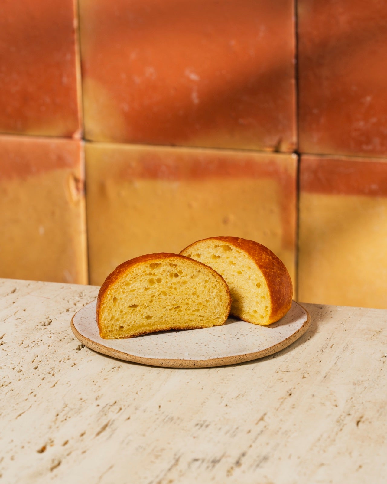 Brioche bun, split