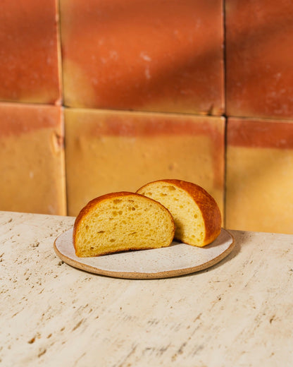 Brioche bun, split