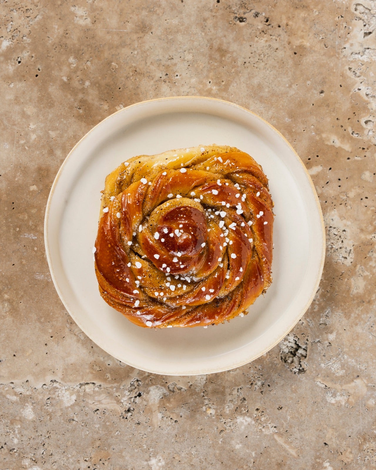 Cardamom bun on a plate