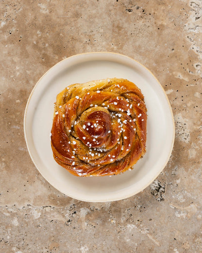 Cardamom bun on a plate