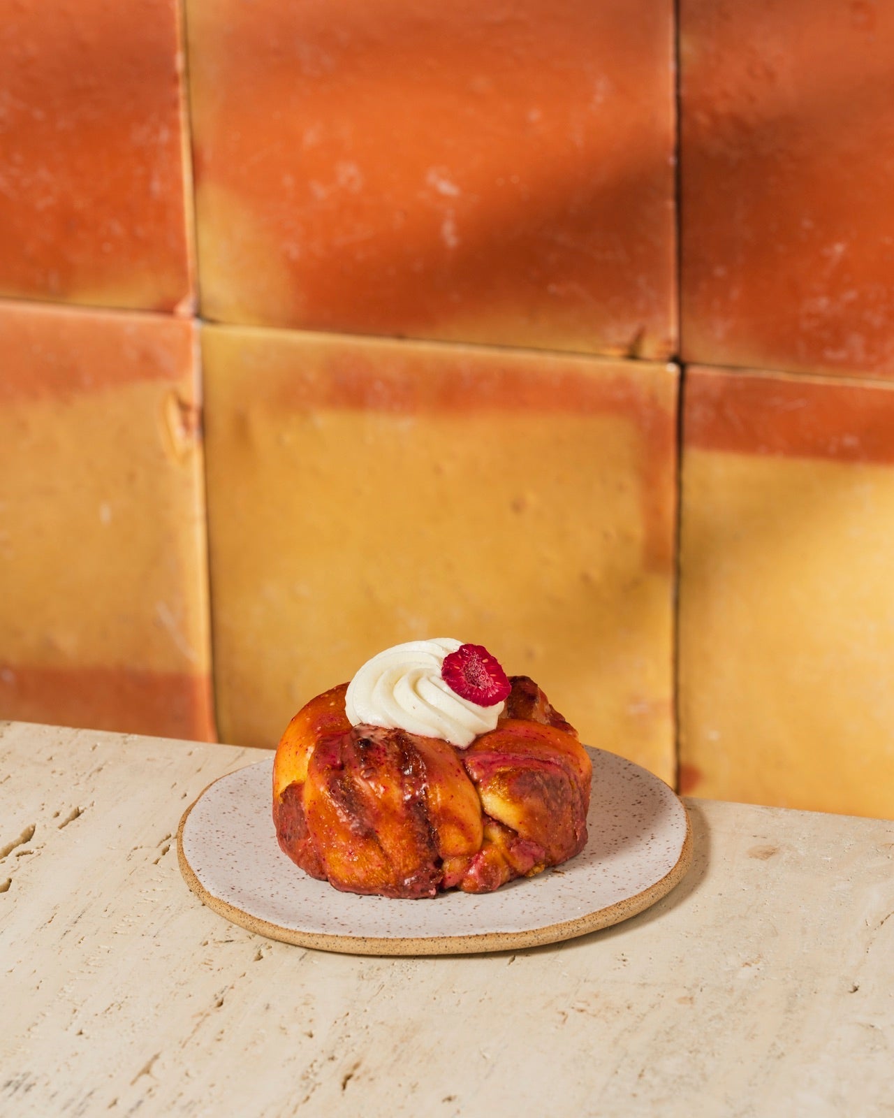Raspberry brioche tart